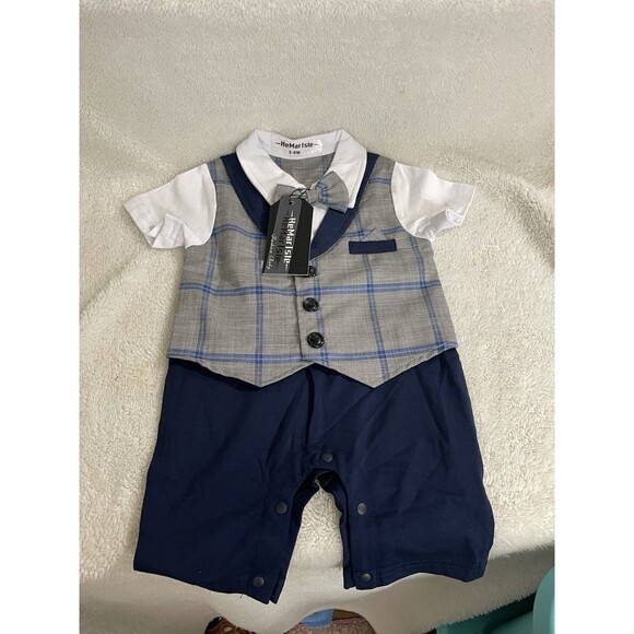 He Marlsle Infant Suit Short Sleeve Boy 3-6mo - Picture 1 of 5